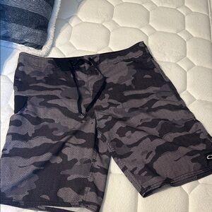Oakley Black and Gray Shorts